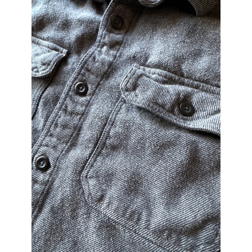 Patagonia Organic Cotton Black Gray Medium Flannel Button Up - Picture 4 of 8